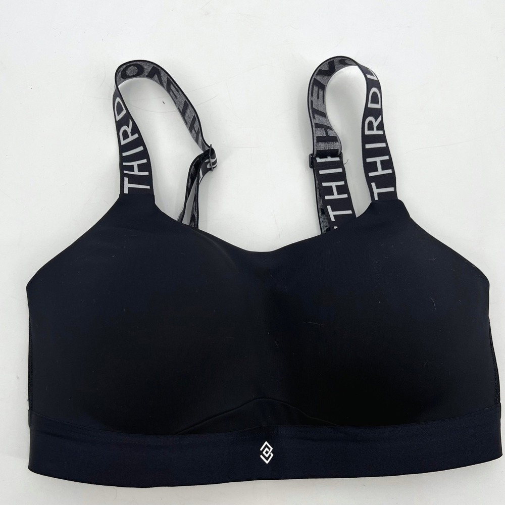 ThirdLove Kinetic Sports Bra Black Spellout Straps Size 34D High Support - Picture 2 of 5